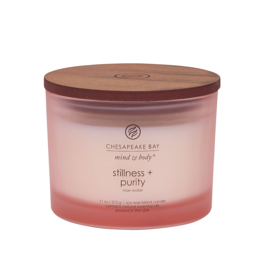 stillness purity rose water 3 wick coffee table jar candle